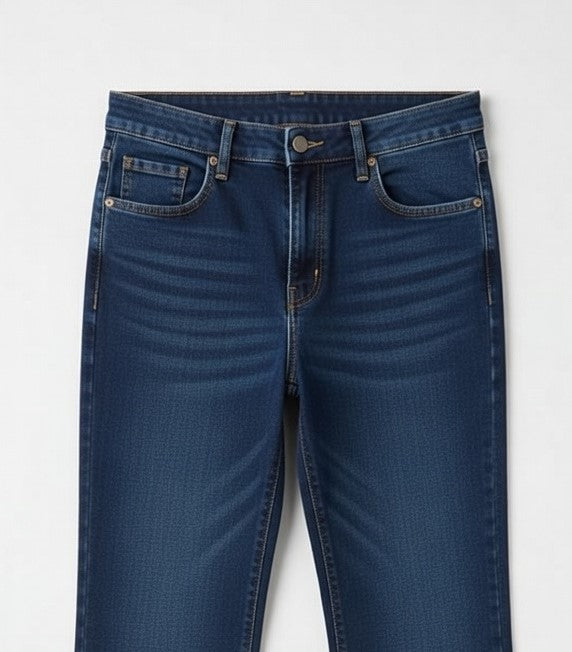 High-Waist Bootcut Jeans Blue - Women's