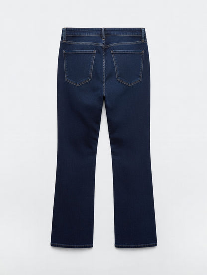 High-Waist Bootcut Jeans Blue - Women's