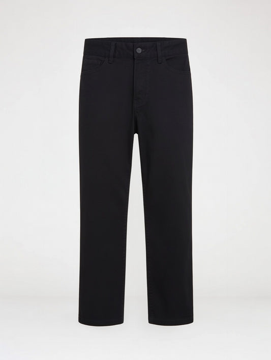 High-Waist Straight Pants Black - Women's