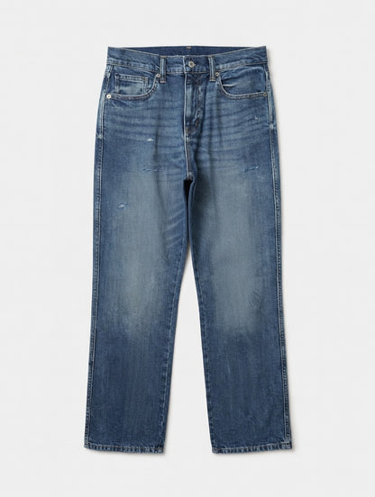 Distressed Straight Jeans Blue - Women's