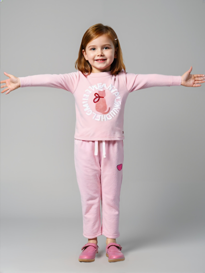 kids Pastel Pink Toddler Tracksuit